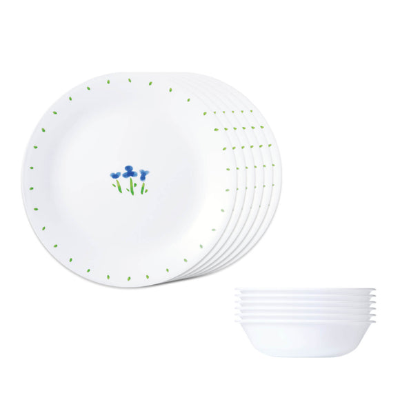 Corelle Livingware Plus Petite Trio Breakfast Set (Pack of 12) 6 26cm Dinner Plates, 6 296ml Dessert Bowl