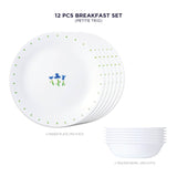 Corelle Livingware Plus Petite Trio Breakfast Set (Pack of 12) 6 26cm Dinner Plates, 6 296ml Dessert Bowl