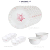 Corelle Asia Collection Gold Series Blooming Pink 14 Pcs Dinner Set