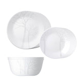 Corelle Asia Collection Gold Series Frost 14 Pcs Dinner Set (Pack of 14) 6 26cm Dinner Plates, 6 17cm Small Plates, 2 828ml Curry Bowl