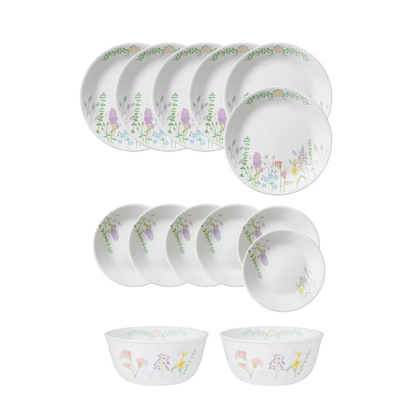 Corelle Asia Collection Blooms 14 Pcs Dinner Set (Pack of 14)