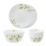 Corelle  Asia Collection Green Breeze 14 Pcs Dinner Set (Pack of 14) 6 26cm Dinner Plates, 6 177ml Katori, 2 828ml Curry Bowl