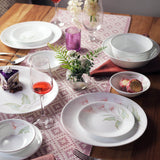 Corelle  Asia Collection Lilyville 14 Pcs Dinner Set (Pack of 14) 6 26cm Dinner Plates, 6 177ml Katori, 2 828ml Curry Bowl