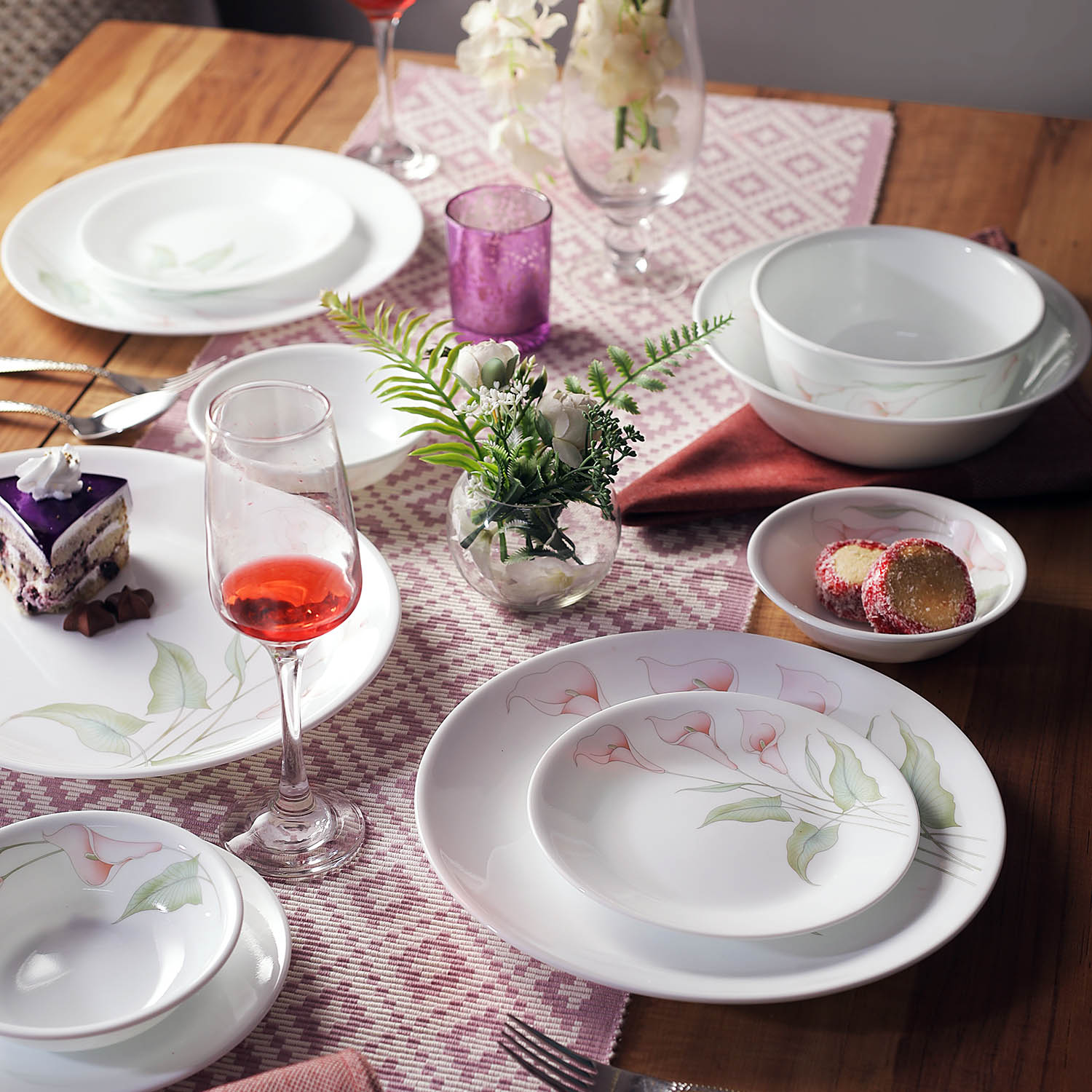 Corelle Asia Collection Lilyville 14 Pcs Dinner Set (Pack of 14)