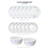 Corelle  Asia Collection Lapinue 14 Pcs Dinner Set (Pack of 14) 6 26cm Dinner Plates, 6 17cm Small Plates, 2 828ml Curry Bowl