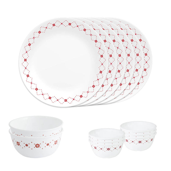 Corelle Livingware Round Crown 14 Pcs Dinner Set