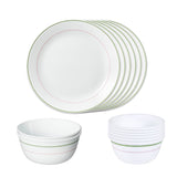 Corelle Livingware Round Double Ring Green 14 Pcs Dinner Set