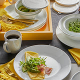 Corelle Livingware Winter Frost White 14 Pcs Dinner Set (Pack of 14) 6 26cm Dinner Plates, 6 17cm Small Plates, 2 828ml Curry Bowl