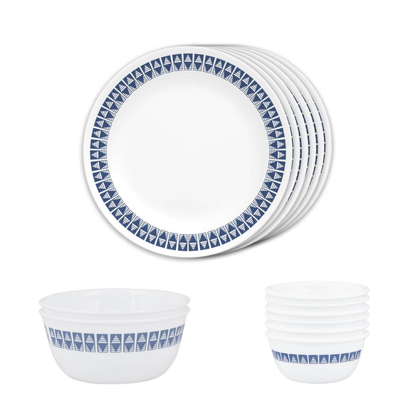 Corelle Livingware Round Wheeler Diamonds 14 Pcs Dinner Set