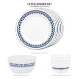 Corelle Livingware Round Wheeler Diamonds 14 Pcs Dinner Set