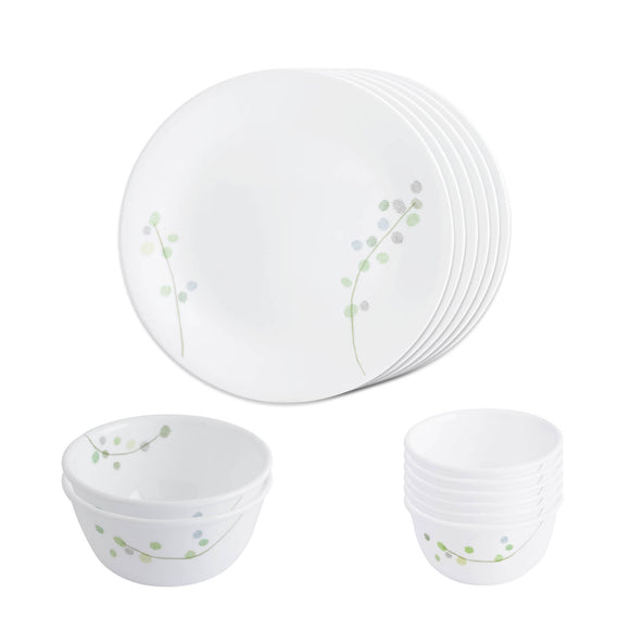 Corelle Livingware Round Green Delight 14 Pcs Dinner Set