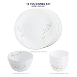 Corelle Livingware Round Green Delight 14 Pcs Dinner Set