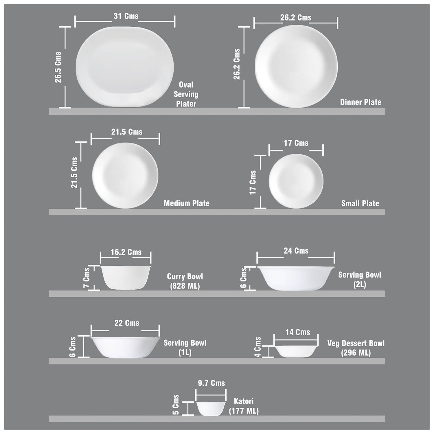 Corelle Livingware Plus Green Delight 14 Pcs Dinner Set (Pack of