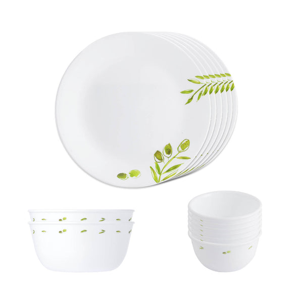 Corelle Livingware Round Olive Garden 14 Pcs Dinner Set