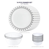 Corelle Livingware Round City Block 14 Pcs Dinner Set