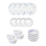 Corelle  Asia Collection Lapinue 16 Pcs Nuclear Family Set (Pack of 16) 4 26cm Dinner Plates, 4 17cm Small Plates, 296ml Dessert Bowl & 177ml Katori