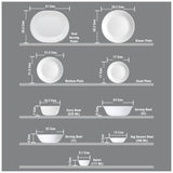 Corelle Livingware Morning Blue 16 Pcs Nuclear Family Set (Pack of 16) 4 26cm Dinner Plates, 4 17cm Small Plates, 296ml Dessert Bowl & 177ml Katori