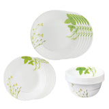 Corelle  Asia Collection European Herbs Utility Set (Pack of 12) 4 26cm Dinner Plate, 4 17cm Small Plate & 4 177 ml Katori