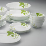 Corelle  Asia Collection European Herbs Utility Set (Pack of 12) 4 26cm Dinner Plate, 4 17cm Small Plate & 4 177 ml Katori