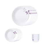 Corelle  Asia Collection Warm Pansies Utility Set (Pack of 12) 4 26cm Dinner Plate, 4 17cm Small Plate & 4 177 ml Katori