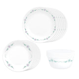 Corelle Livingware English Garden Utility Set (Pack of 12) 4 26cm Dinner Plate, 4 17cm Small Plate & 4 177 ml Katori