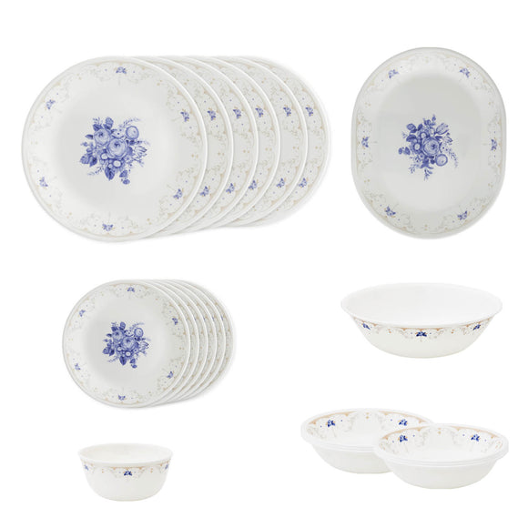Corelle Asia Collection Gold Series Blooming Blue 21 Pcs Dinner Set