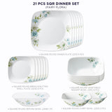 Corelle Asia Collection Fairy Flora Square Round 21 Pcs Dinner Set