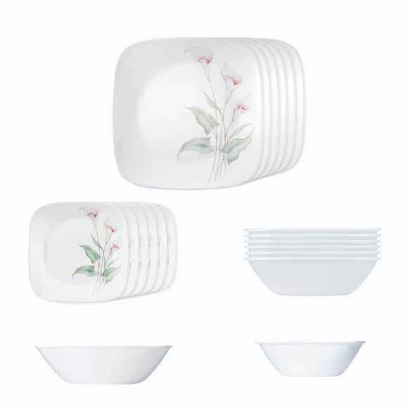 Corelle Asia Collection Square Round Lilyville 21 Pcs Dinner Set