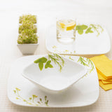 Corelle Asia Square Round European Herbs 21 Pcs Dinner Set