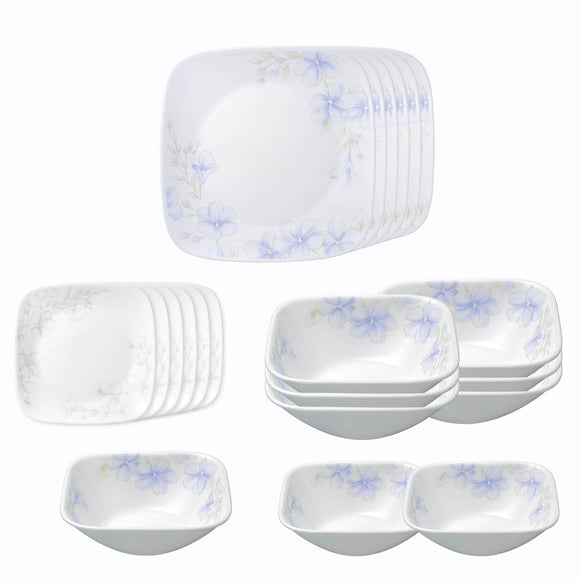 Corelle Asia Collection Square Round Lapinue 21 Pcs Dinner Set
