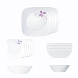 Corelle Asia Collection Square Round Warm Pansies 21 Pcs Dinner Set