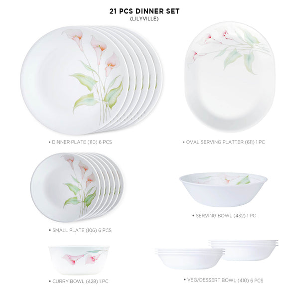 Corelle  Asia Collection Lilyville 21 Pcs Dinner Set