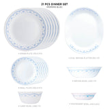 Corelle Livingware Round Morning Blue 21 Pcs Dinner Set