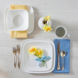 Corelle Asia Collection Square Round Winter Frost White 21 Pcs Dinner Set