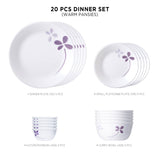 Corelle  Asia Collection Warm Pansies 20 Pcs Dinner Set
