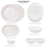Corelle Asia Round Golden Infinity 21 Pcs Dinner Set