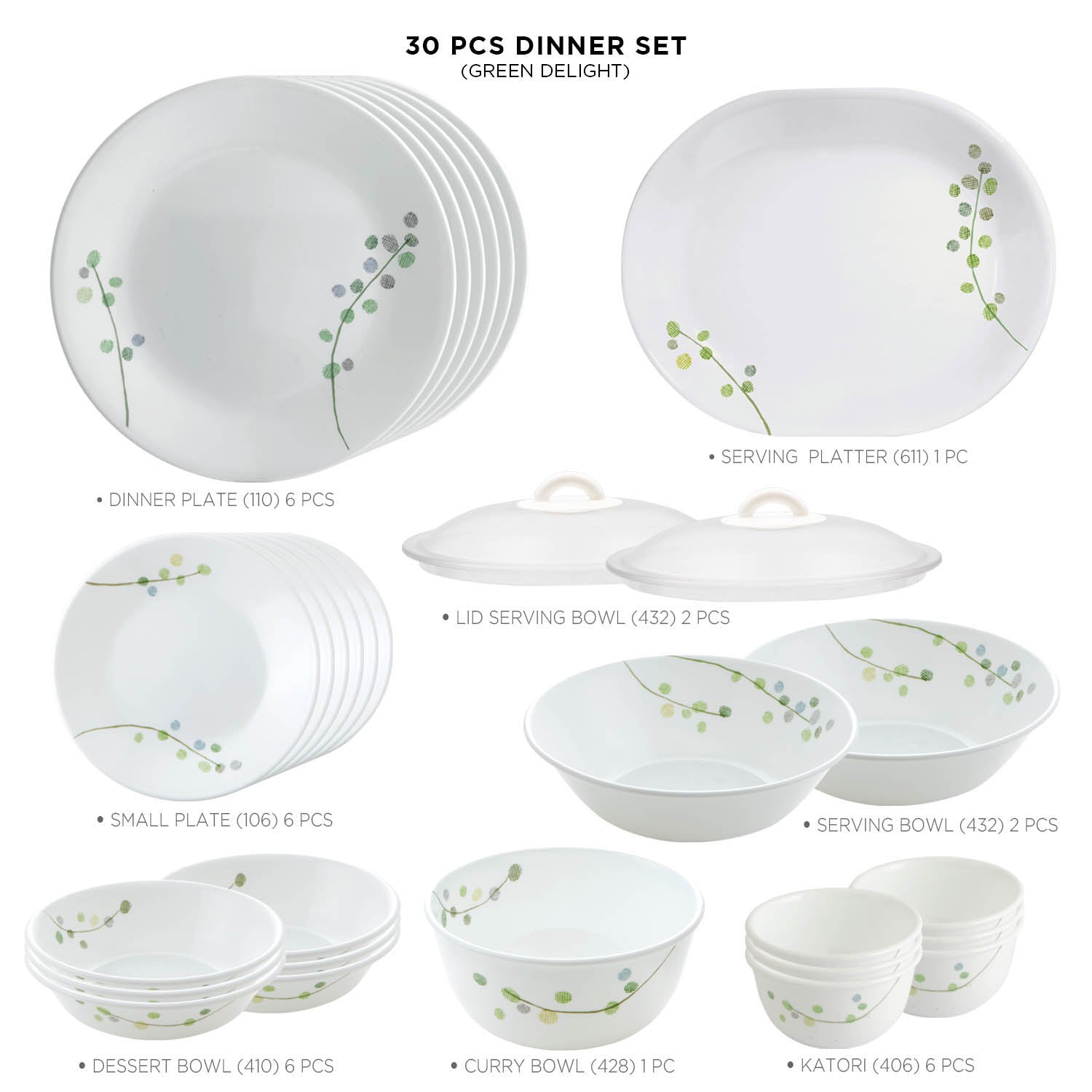 Buy Corelle Livingware Plus Green Delight 30 PCS SET on Corelle.co