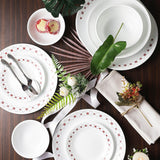 Corelle Livingware Series Crown - 30 Pcs Dinner Set | for Family of 6| Break & Chip Resistant | Lightweight & Durable | Microwave & Dishwasher Safe