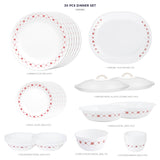 Corelle Livingware Series Crown - 30 Pcs Dinner Set | for Family of 6| Break & Chip Resistant | Lightweight & Durable | Microwave & Dishwasher Safe