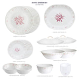 Corelle Asia Collection Gold Series Blooming Pink 30 Pcs Dinner Set