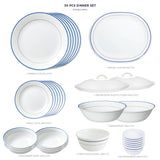 Corelle Livingware Double Ring Green 30 PCS SET