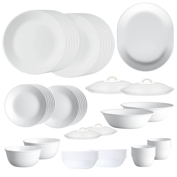 Corelle Livingware Winter Frost White 57 Pcs Family Dinner Set