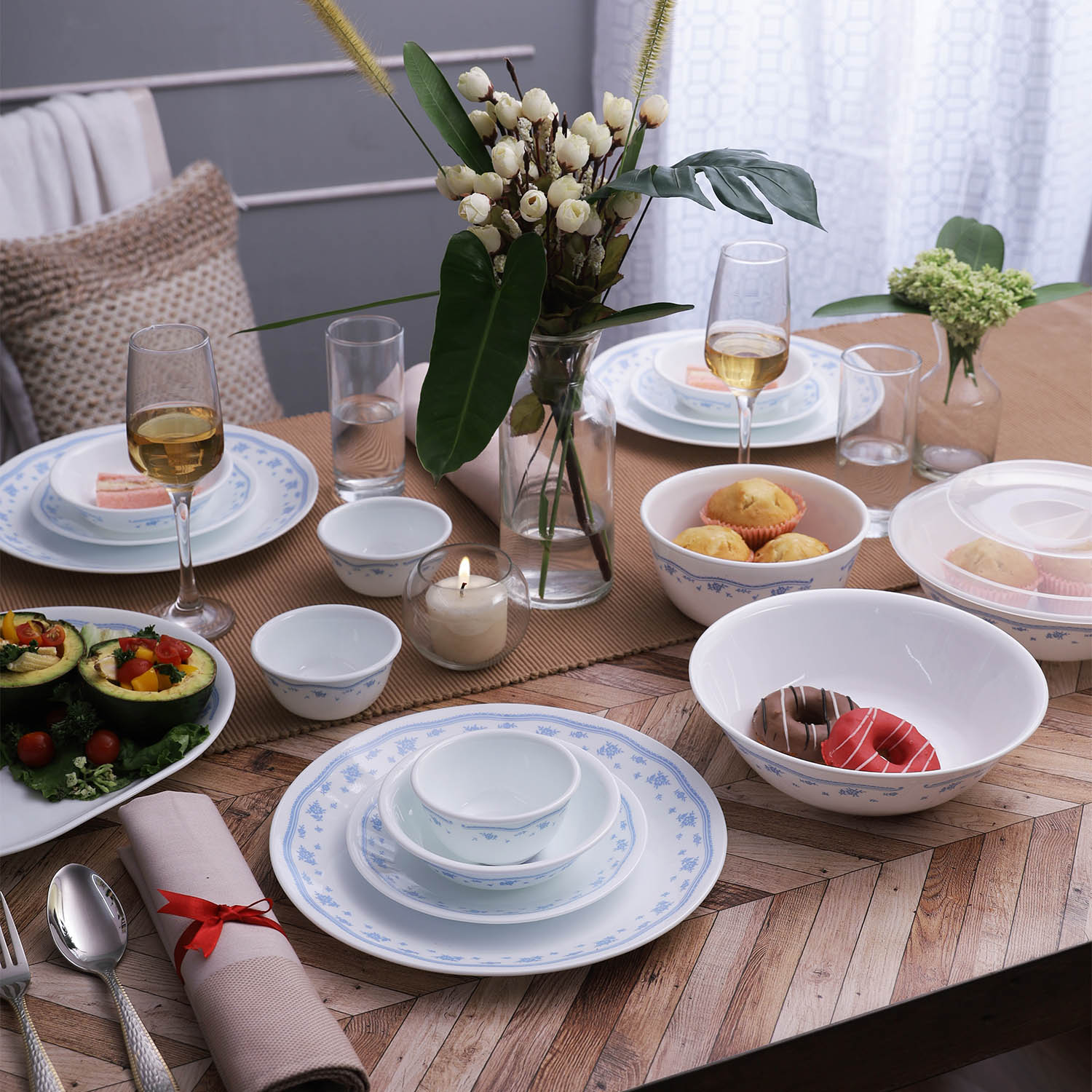 Corelle Livingware Morning Blue 57 Pcs Dinner Set – Corellebrands