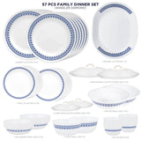 Corelle Livingware Wheeler Diamond Dinner Set 57 Pcs