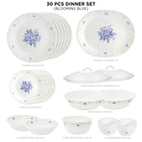 Corelle Asia Collection Gold Series Blooming Blue 30 Pcs Dinner Set