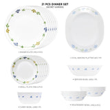 Corelle Livingware Round Secret Garden 21 Pcs Dinner Set