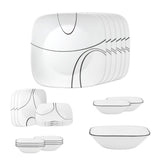 Corelle Square Round Simple Lines 21 Pcs Dinner Set