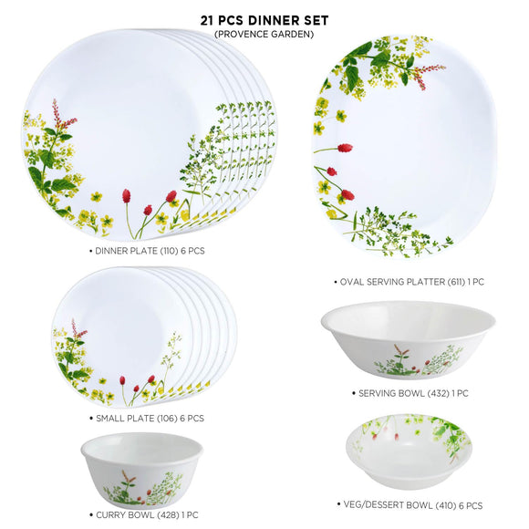 Corelle Asia Round Provence Garden 21 Pcs Dinner Set