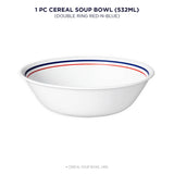 Corelle Livingware Double Ring Red-N-Blue 532ml Soup / Cereal Bowl (Single)