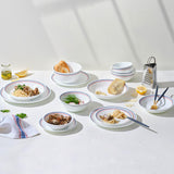 Corelle Livingware Double Ring Red N Blue 21 Pcs Dinner Set